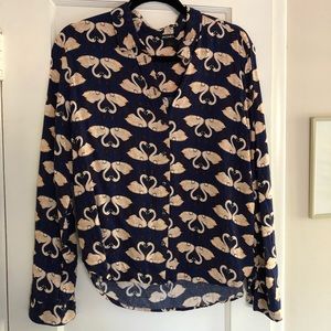 Monki Swan Print Blouse